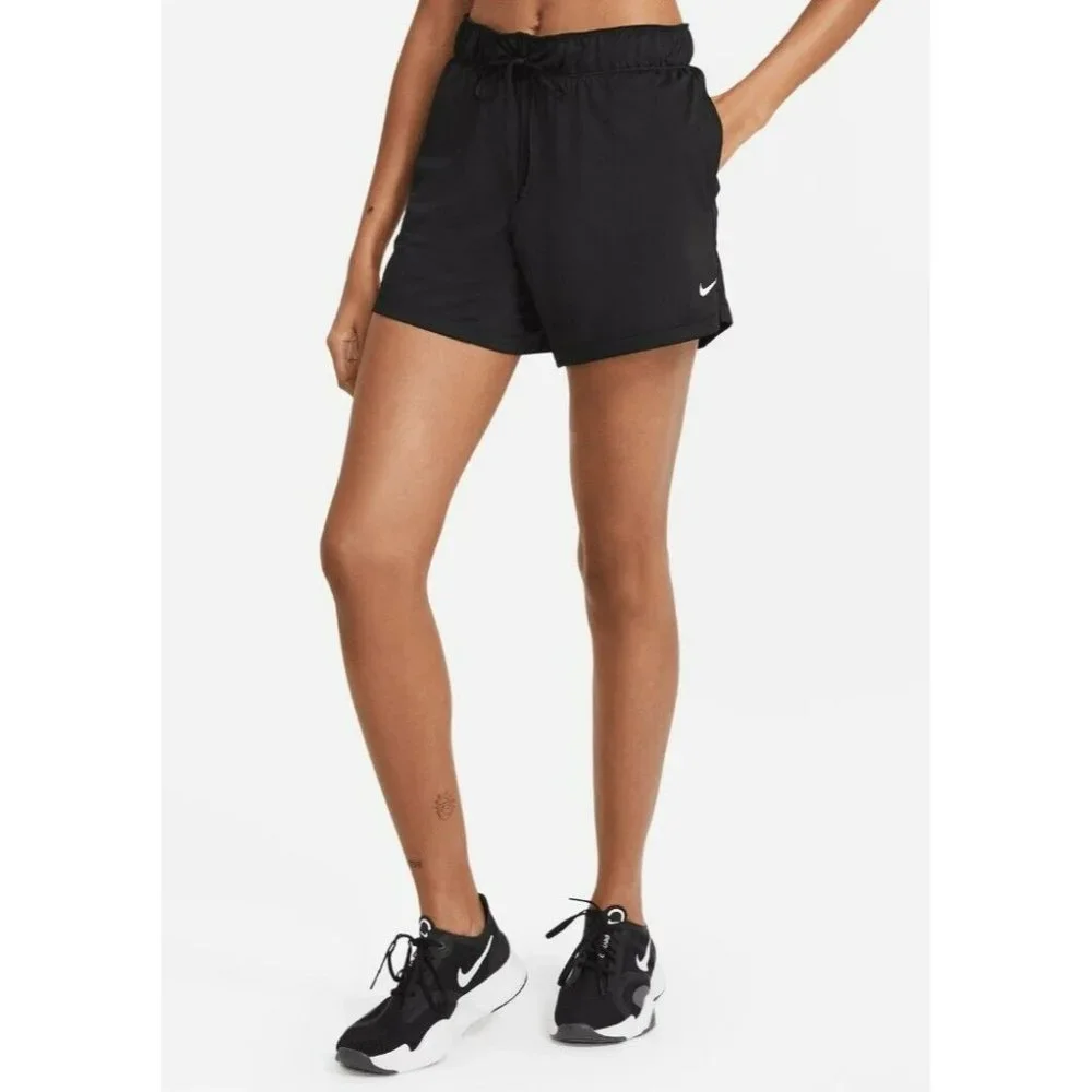 SMALL WOMEN'S NIKE PRO RUNNING SHORTS BLACK WHITE SPORTSWEAR DX6024-010